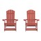 Merrick Lane Set of 2 Atlantic All-Weather Polyresin Adirondack Rocking Chair with Vertical Slats